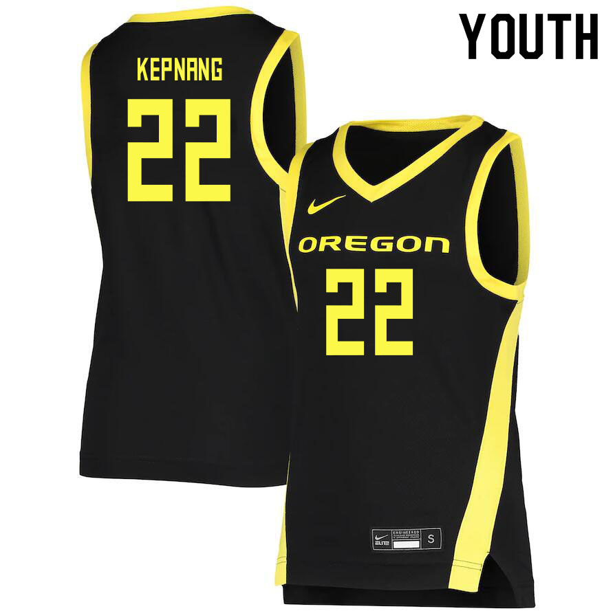 Youth # #22 Franck Kepnang Oregon Ducks College Basketball Jerseys Sale-Black